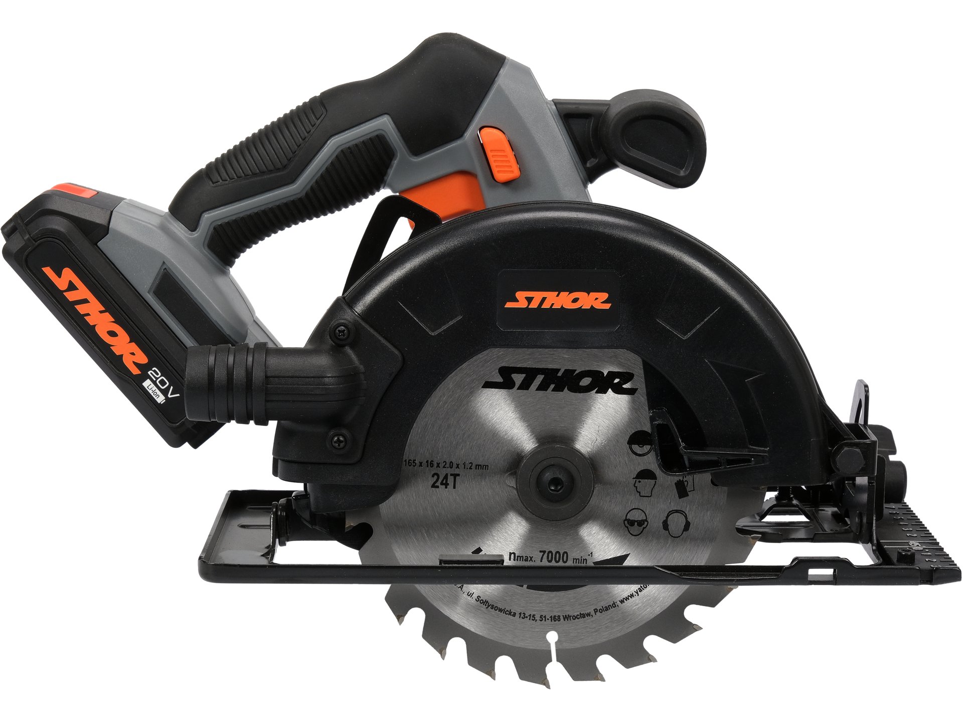 Circular de mana sthor 20v, 165mm, 1x2ah, Sthor - 78133