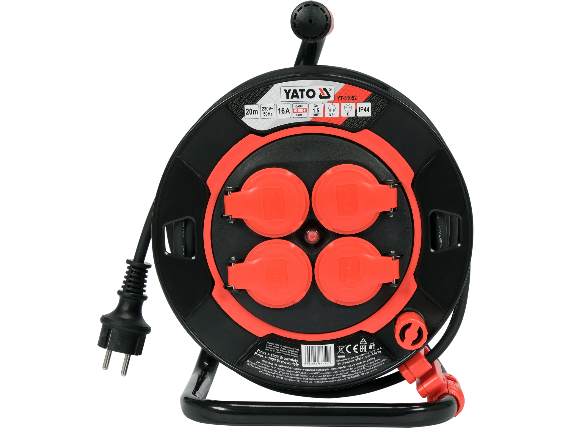 Prelungitor pe tambur 20m, 16a, ip 44, Yato - YT-81052