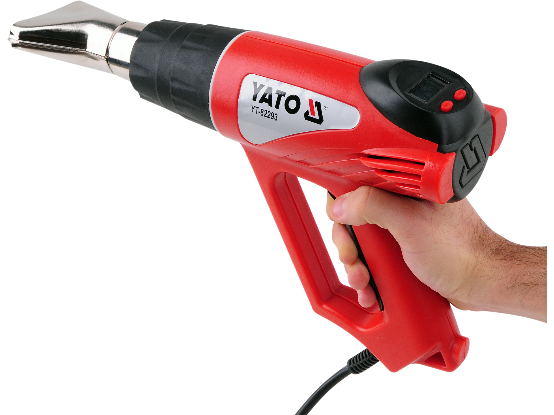 Pistol aer cald cu termostat digital + accesorii, Yato - YT-82293