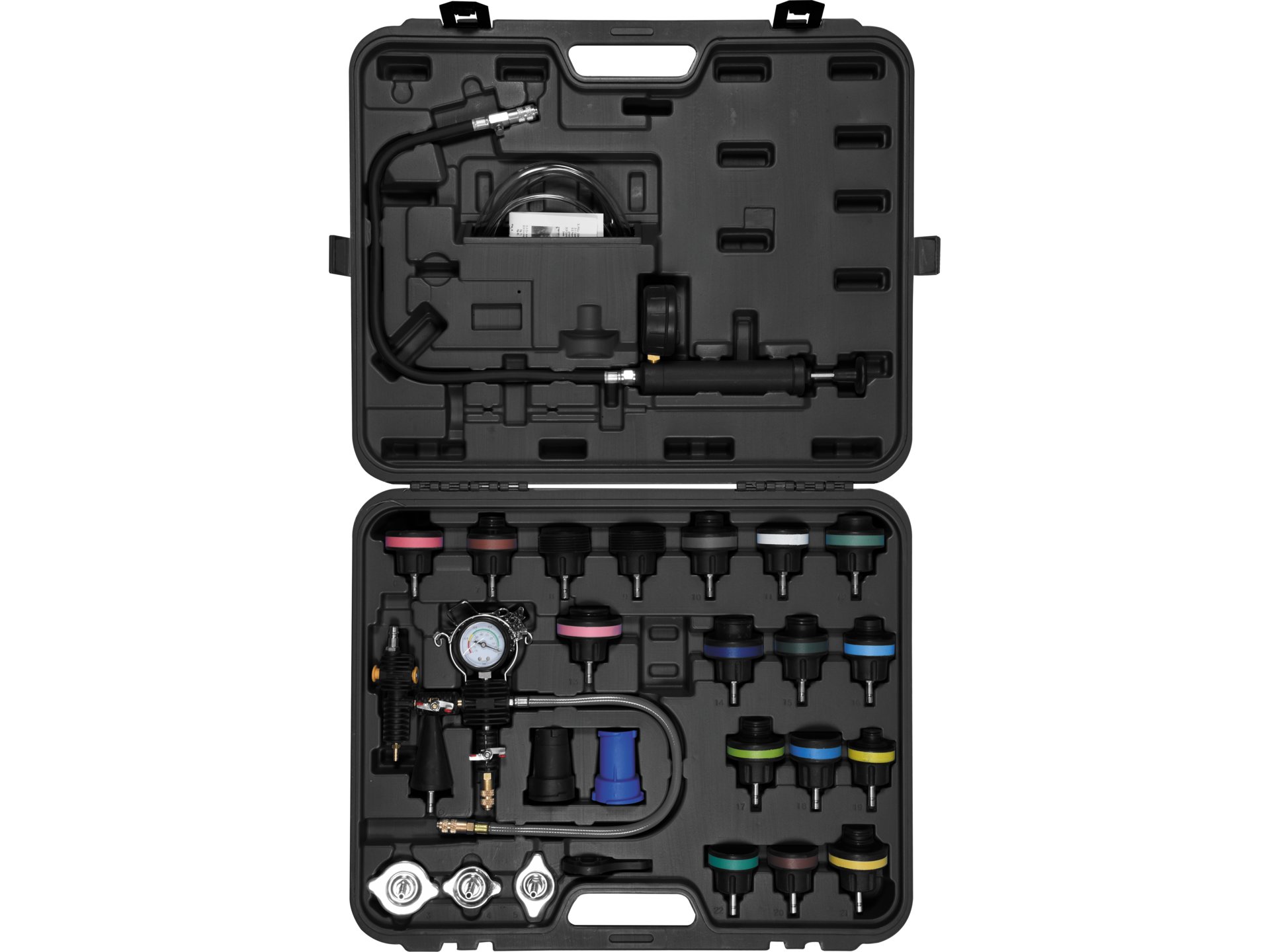 Kit pentru diagnosticare si intretinere sistem de racire, 28 piese, Yato - YT-06721