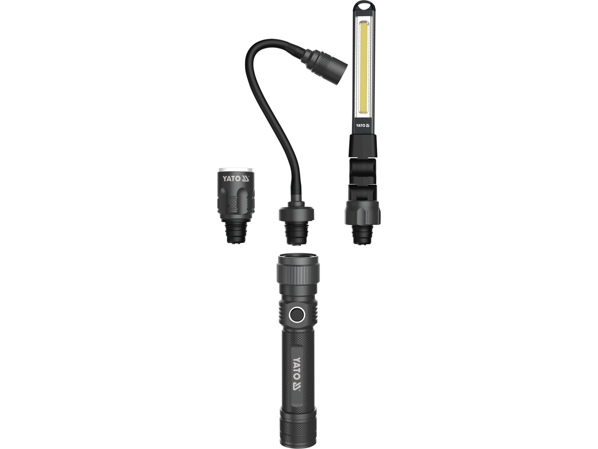 Set lampa de atelier, 3 in 1, 380lm, li-ion 3,7v 2200mah, ip54, Yato - YT-08521