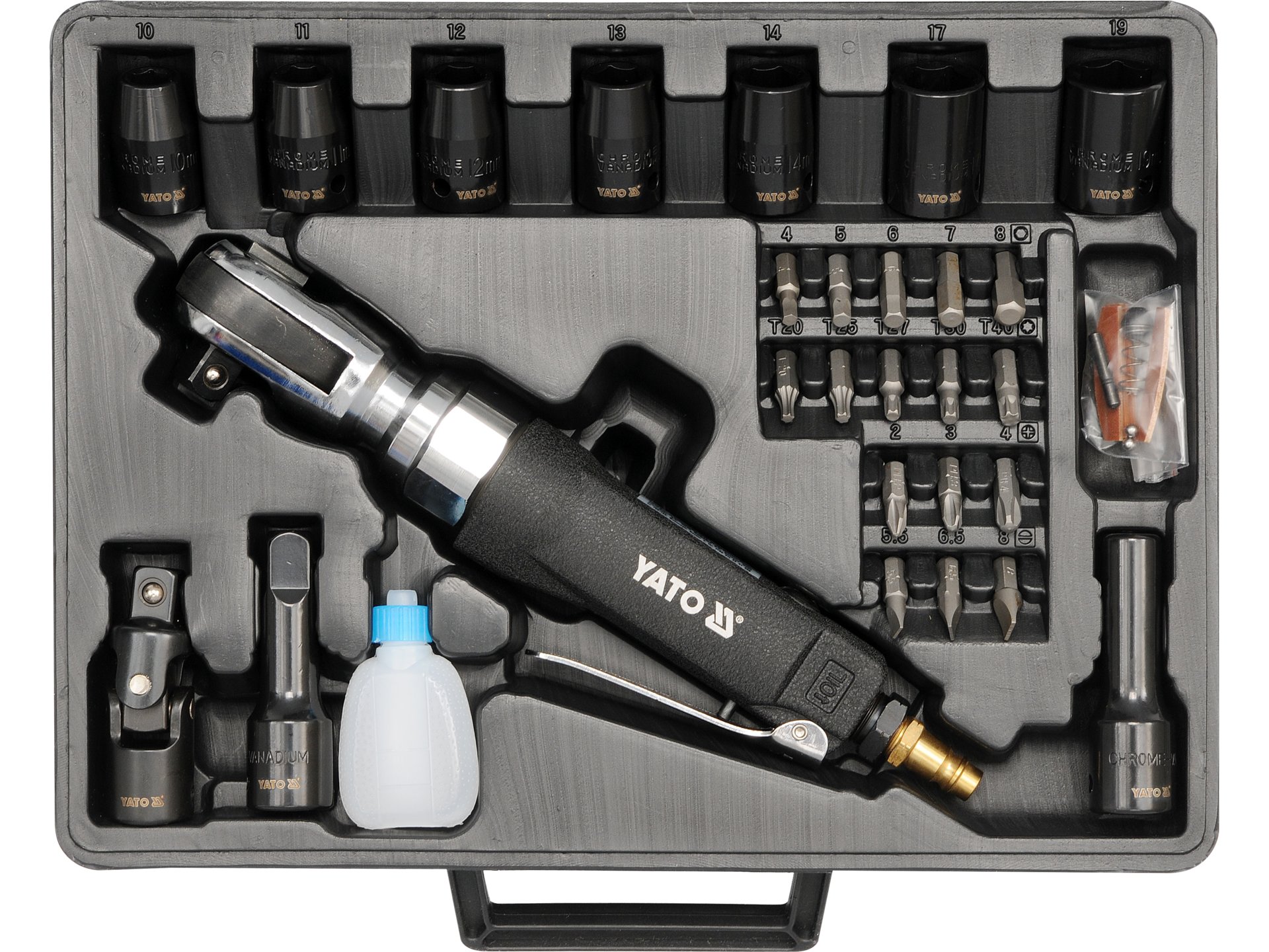 Antrenor pneumatic cu accesorii 1/2'', Yato - YT-0982