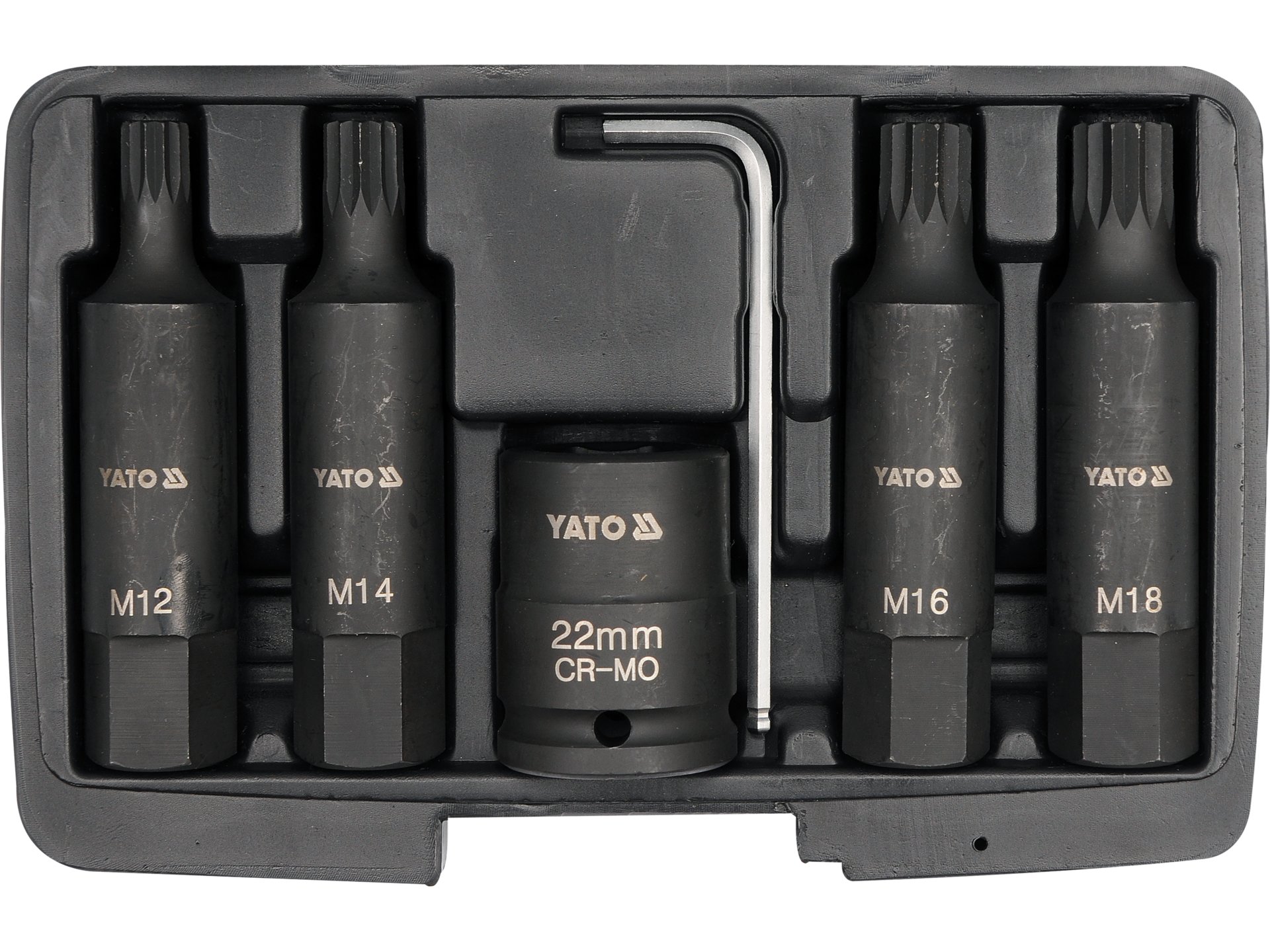 Set chei tubulare de impact, 6 buc, m12-m18, 3/4'', Yato - YT-1157