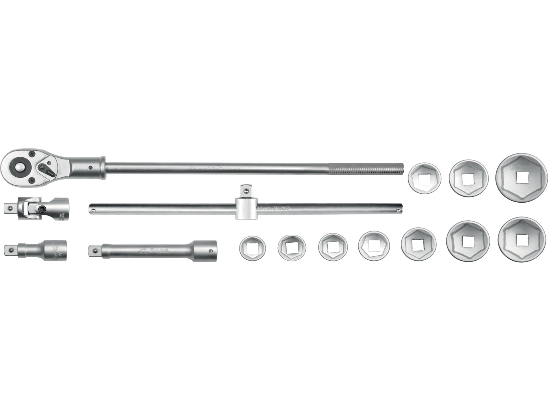 Trusa chei tubulare cu clichet 3/4'', 15 buc, Yato - YT-1334