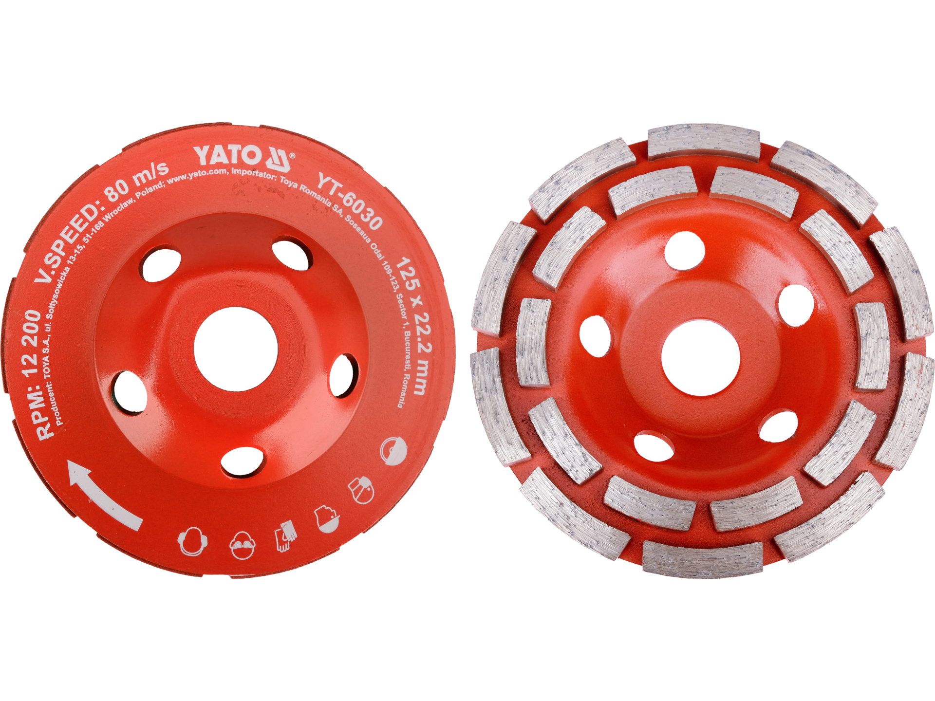 Disc cupa diamantata 125x22mm(slefuire), Yato - YT-6030